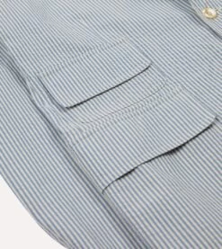 Blue And White Seersucker Games Blazer Mk. IV -Drakes Shop DR2A2F 22403 02 202 5