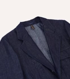 Stone Wash Denim Games Blazer Mk. IV -Drakes Shop DR2A2F24002 01250 3