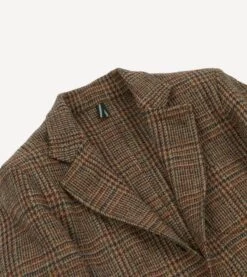 Brown Prince Of Wales Check Harris Tweed Games Blazer Mk. VII -Drakes Shop DR2A2H22542 01663 3