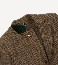 Brown Prince Of Wales Check Harris Tweed Games Blazer Mk. VII -Drakes Shop DR2A2H22542 01663 4