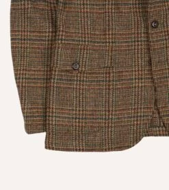 Brown Prince Of Wales Check Harris Tweed Games Blazer Mk. VII -Drakes Shop DR2A2H22542 01663 6