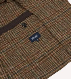 Brown Prince Of Wales Check Harris Tweed Games Blazer Mk. VII -Drakes Shop DR2A2H22542 01663 8