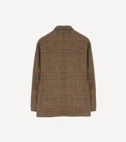 Brown Prince Of Wales Check Harris Tweed Games Blazer Mk. VII -Drakes Shop DR2A2H22542 01663 9