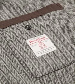 Grey Herringbone Harris Tweed Games Blazer Mk. VII -Drakes Shop DR2A2H22799 01103 7