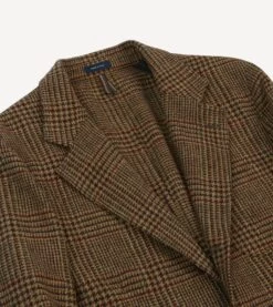 Brown And Red Prince Of Wales Check Tweed Games Blazer Mk. VII -Drakes Shop DR2A2H22991 01303 3