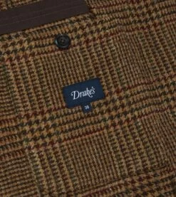 Brown And Red Prince Of Wales Check Tweed Games Blazer Mk. VII -Drakes Shop DR2A2H22991 01303 7