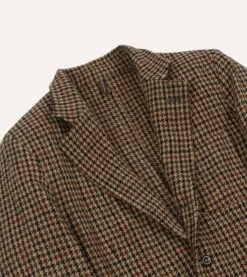 Brown Houndstooth Check Harris Tweed Games Blazer Mk. VII 13 Brown Houndstooth Check Harris Tweed Games Blazer Mk. VII -Drakes Shop DR2A2H23542 01303 3