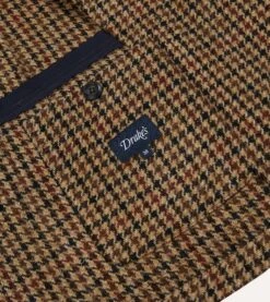 Brown Houndstooth Check Harris Tweed Games Blazer Mk. VII 18 Brown Houndstooth Check Harris Tweed Games Blazer Mk. VII -Drakes Shop DR2A2H23542 01303 8