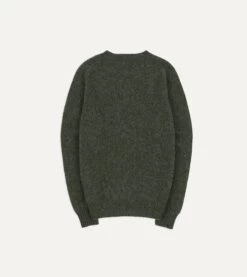 Seaweed Brushed Shetland Crew Neck Jumper -Drakes Shop DR2A3A21501 13400 5