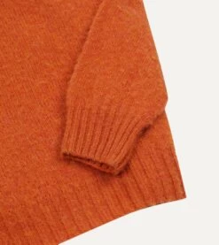 Rust Brushed Shetland Crew Neck Jumper 10 Rust Brushed Shetland Crew Neck Jumper -Drakes Shop DR2A3A21501 20800 4