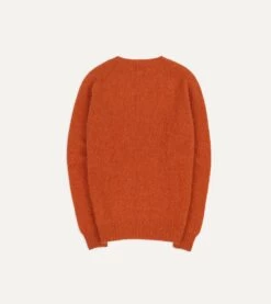Rust Brushed Shetland Crew Neck Jumper 11 Rust Brushed Shetland Crew Neck Jumper -Drakes Shop DR2A3A21501 20800 5