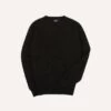 Black Brushed Shetland Crew Neck Jumper -Drakes Shop DR2A3A21501 23100 1