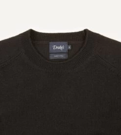 Black Merino Crew Neck Jumper 10 Black Merino Crew Neck Jumper -Drakes Shop DR2A3A21505 05100 3 LR