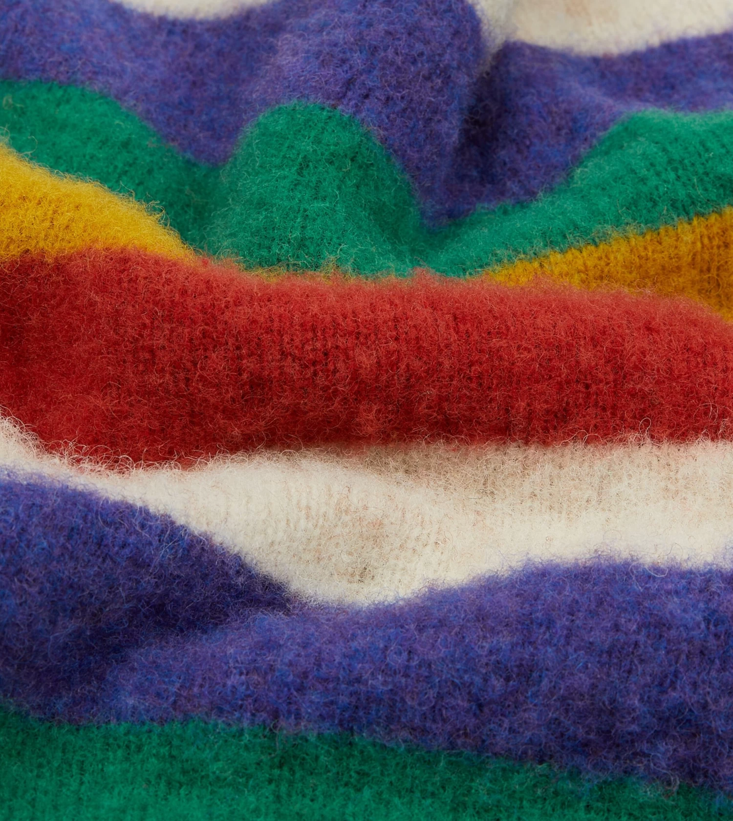 Ecru Multi Stripe Brushed Shetland Crew Neck Jumper 4 Ecru Multi Stripe Brushed Shetland Crew Neck Jumper - Image 2