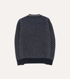 Norwegian Birdseye Wool Alpaca Crew Neck Jumper -Drakes Shop DR2A3A22563 01250 5