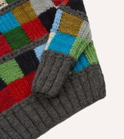 Chamula For Drake's Patchwork Merino Jumper -Drakes Shop DR2A3A22809 01663 4