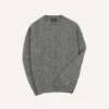 Grey Brushed Shetland Cable Knit Crew Neck Jumper 1 Grey Brushed Shetland Cable Knit Crew Neck Jumper -Drakes Shop DR2A3A23612 02600 1