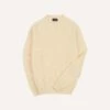 Ecru Brushed Shetland Cable Knit Crew Neck Jumper 1 Ecru Brushed Shetland Cable Knit Crew Neck Jumper -Drakes Shop DR2A3A23612 03050 1