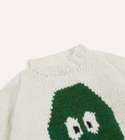 Chamula For Drake's Ecru Avocado Merino Jumper -Drakes Shop DR2A3A23643 01000 3