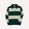 ALD / Drake's Green Striped Integral Collar Sweater -Drakes Shop DR2A3A23665 01402 1