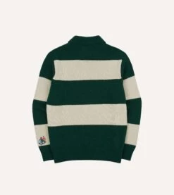ALD / Drake's Green Striped Integral Collar Sweater -Drakes Shop DR2A3A23665 01402 5