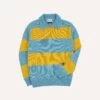 ALD / Drake's Blue Striped Integral Collar Sweater -Drakes Shop DR2A3A23665 02202 1
