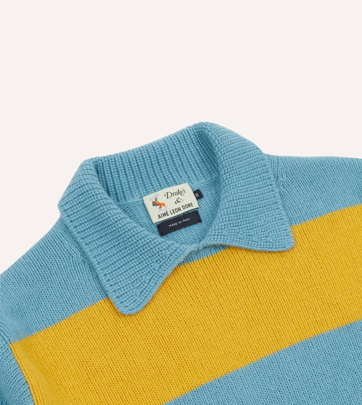 ALD / Drake's Blue Striped Integral Collar Sweater 5 ALD / Drake's Blue Striped Integral Collar Sweater - Image 3