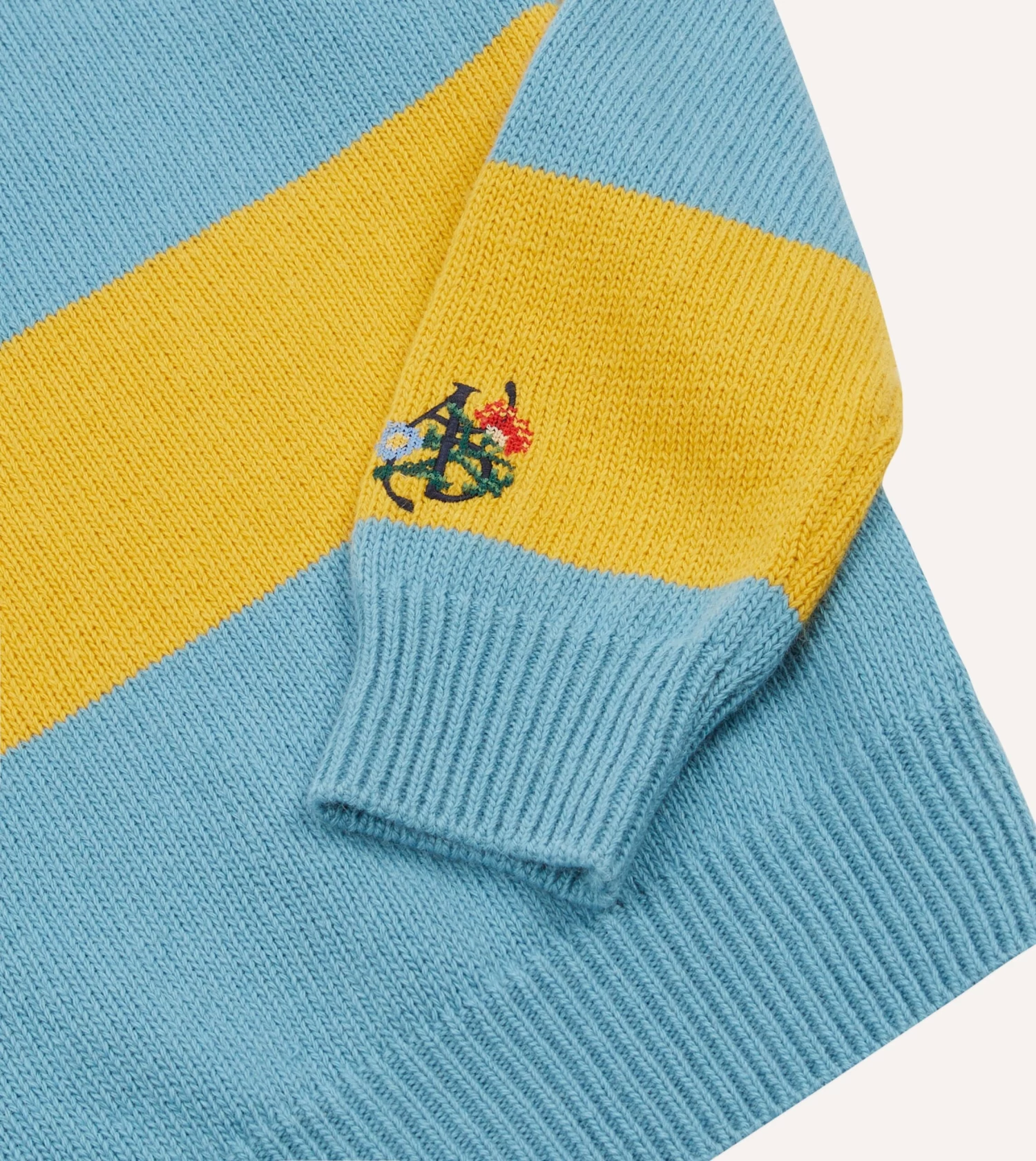 ALD / Drake's Blue Striped Integral Collar Sweater 6 ALD / Drake's Blue Striped Integral Collar Sweater - Image 4