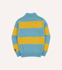 ALD / Drake's Blue Striped Integral Collar Sweater 12 ALD / Drake's Blue Striped Integral Collar Sweater -Drakes Shop DR2A3A23665 02202 5