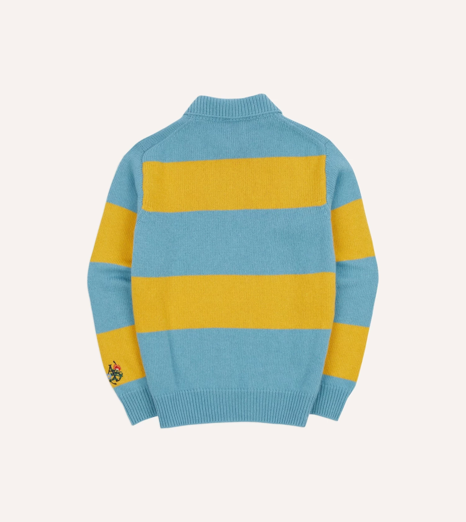ALD / Drake's Blue Striped Integral Collar Sweater 7 ALD / Drake's Blue Striped Integral Collar Sweater - Image 5
