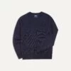 Navy Merino Wool V Neck Jumper
