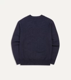 Navy Merino Wool V Neck Jumper 10 Navy Merino Wool V Neck Jumper -Drakes Shop DR2A3B21506 01250 5