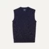 Navy Merino Wool Knitted Vest -Drakes Shop DR2A3C21607 01250 1
