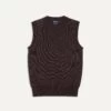 Brown Merino Wool Knitted Vest -Drakes Shop DR2A3C21607 03300 1
