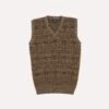 Light Brown Fair Isle Lambswool Sleeveless V-Neck Jumper -Drakes Shop DR2A3C22336 05301 1