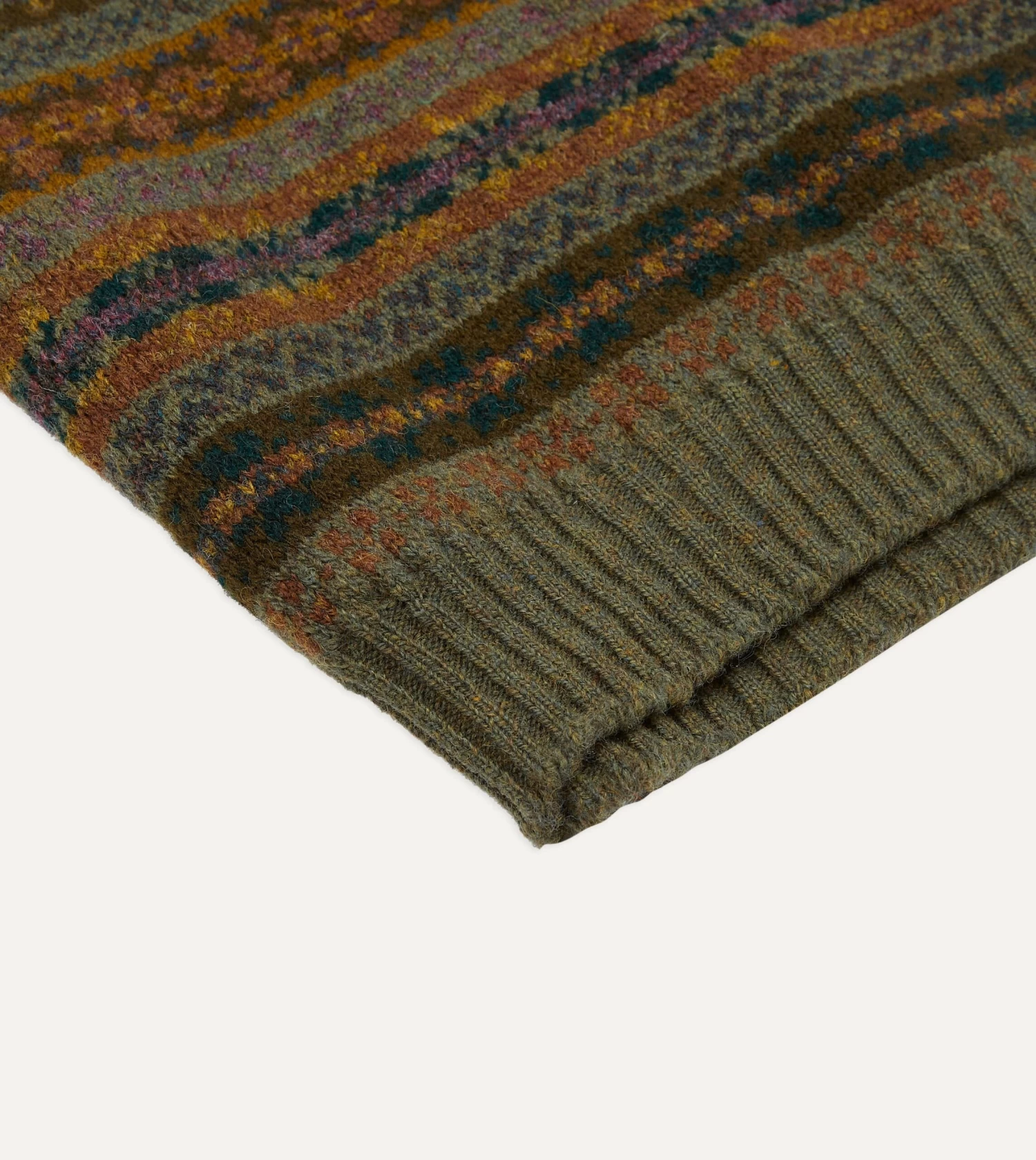 Green Fair Isle Lambswool Sleeveless V-Neck Jumper 6 Green Fair Isle Lambswool Sleeveless V-Neck Jumper - Image 4