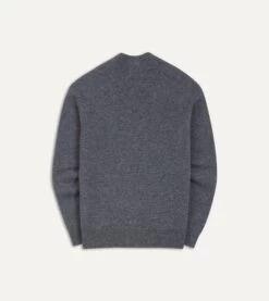 Grey Lambswool 6 Button Cardigan -Drakes Shop DR2A3D22004 02600 5