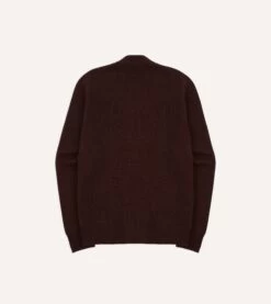 Dark Brown Lambswool 6 Button Cardigan 15 Dark Brown Lambswool 6 Button Cardigan -Drakes Shop DR2A3D22004 08300 7