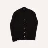 Black Lambswool 6 Button Cardigan -Drakes Shop DR2A3D22004 09100 1