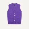 Purple Lambswool Sleeveless Cardigan -Drakes Shop DR2A3D22688 02900 1 LR