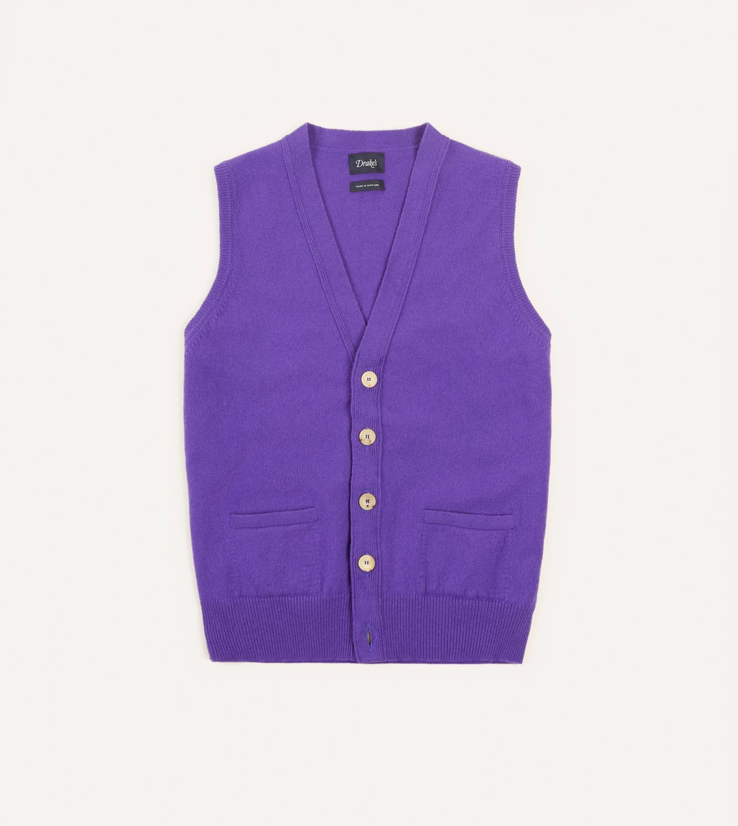 Purple Lambswool Sleeveless Cardigan 3 Purple Lambswool Sleeveless Cardigan