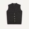 Charcoal Lambswool Sleeveless Cardigan -Drakes Shop DR2A3D22688 03600 1 LR