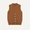 Light Brown Lambswool Sleeveless Cardigan