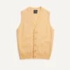 Yellow Lambswool Sleeveless Cardigan -Drakes Shop DR2A3D22688 07500 1 LR