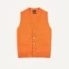 Orange Lambswool Sleeveless Cardigan -Drakes Shop DR2A3D22688 08800 1 LR