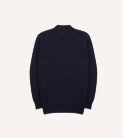 Navy Cotton Mock Neck Jumper -Drakes Shop DR2A3D23051 01250 5