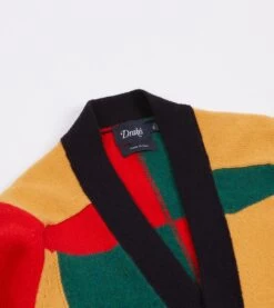 Multi Patchwork Lambswool 6 Button Cardigan -Drakes Shop DR2A3D23536 01660 3