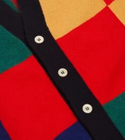 Multi Patchwork Lambswool 6 Button Cardigan -Drakes Shop DR2A3D23536 01660 4