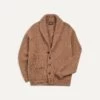 Camel Lambswool Shawl Collar Cardigan 2 Camel Lambswool Shawl Collar Cardigan -Drakes Shop DR2A3E20818 02300 1