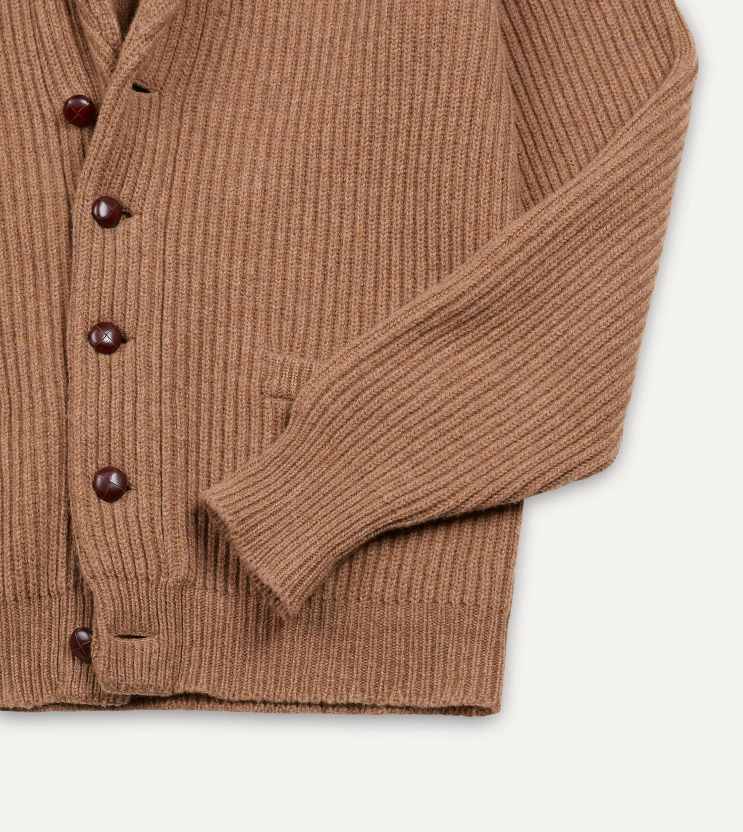 Camel Lambswool Shawl Collar Cardigan 7 Camel Lambswool Shawl Collar Cardigan - Image 5